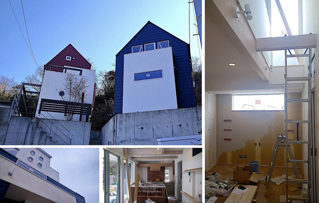 The Y & M Residence is located in Kanazawa Prefecture, the inside is under construction, plastering, equipment installation, and external construction. The 3rd houses by J. Ishida in the area, Red, Yellow and Blue Residence.